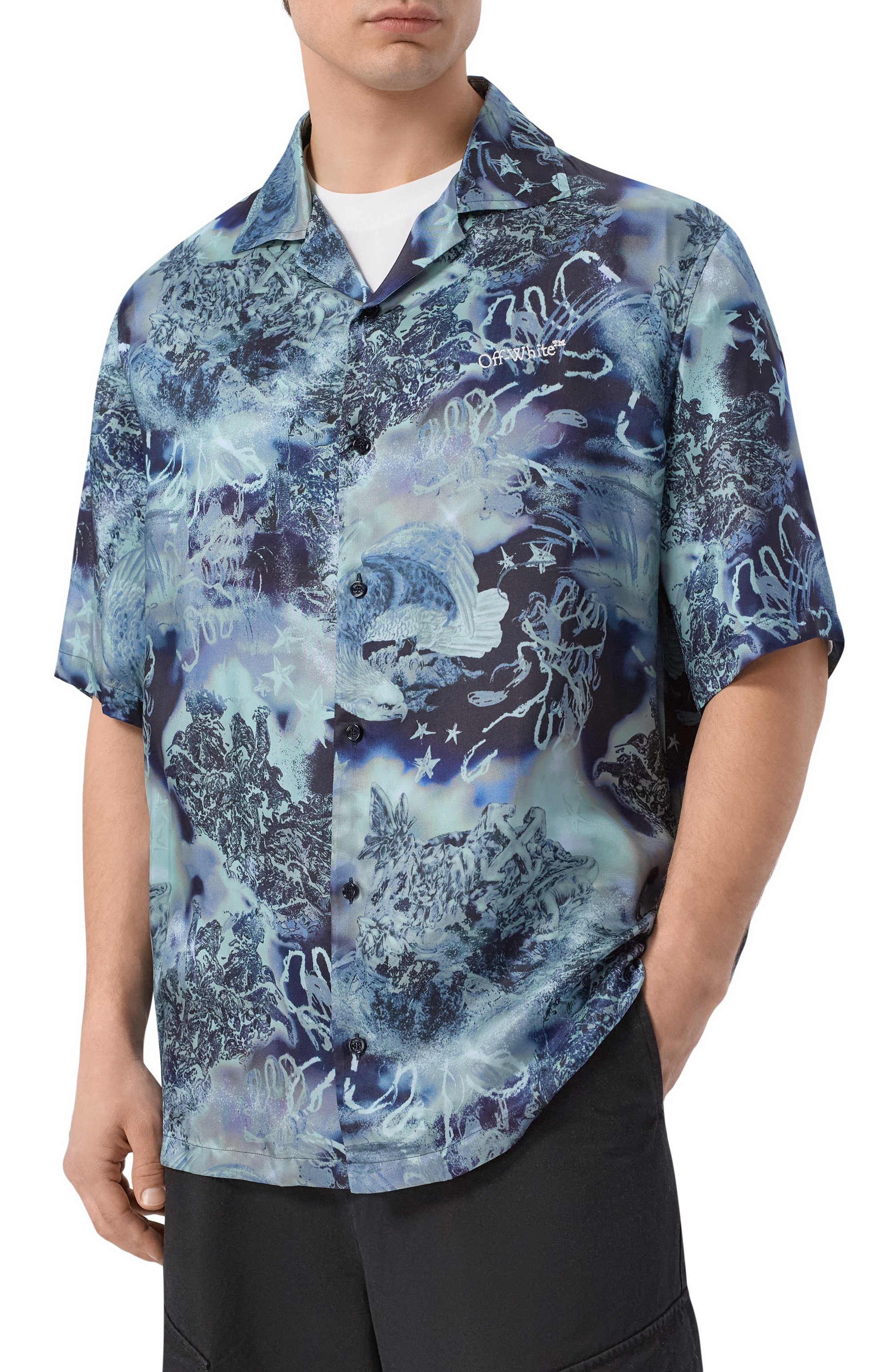 Рубашка из вискозы OFF-WHITE, арт. 0MGG01FS26FAB00B, фото 3