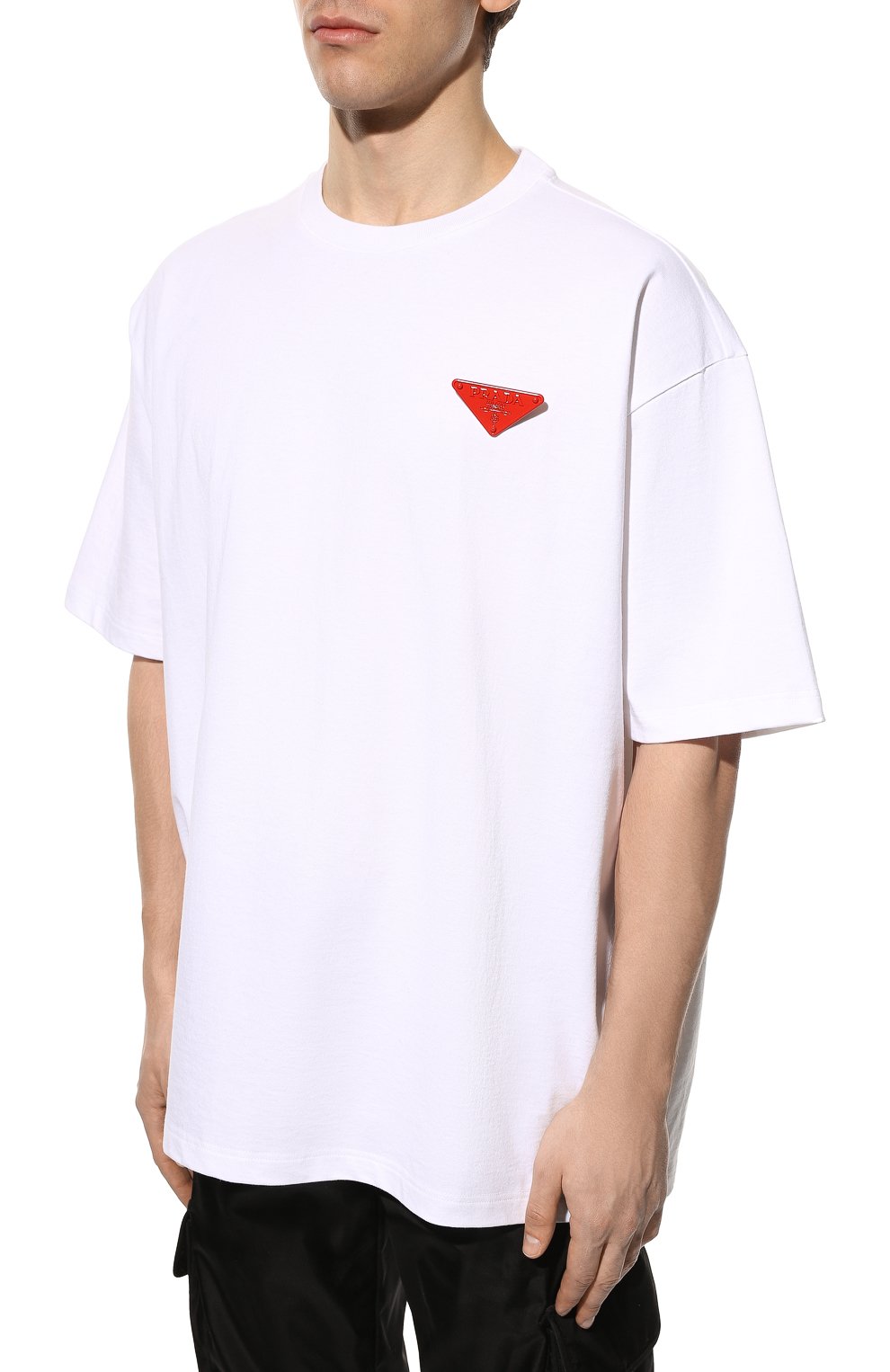 Хлопковая футболка PRADA, арт. UJN807-10UP-F0009-221, фото 3