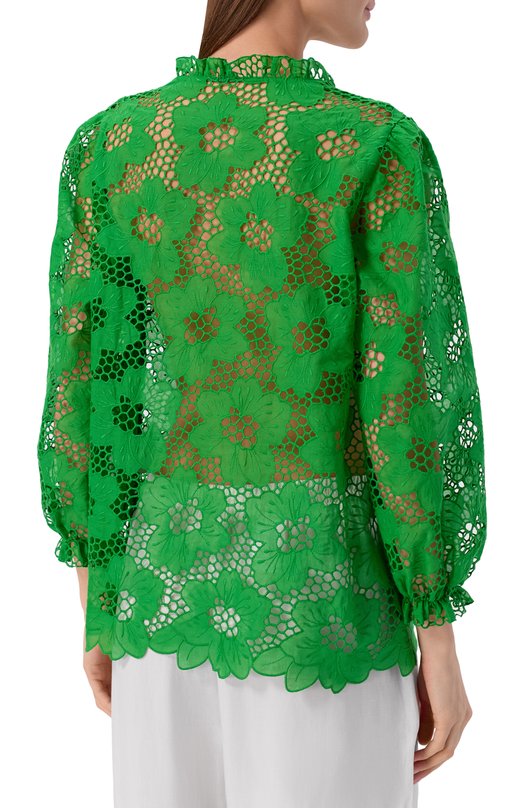 Хлопковая блузка Vika Gazinskaya SS26-12236 Зелёный  SS26-12236 Фото 4