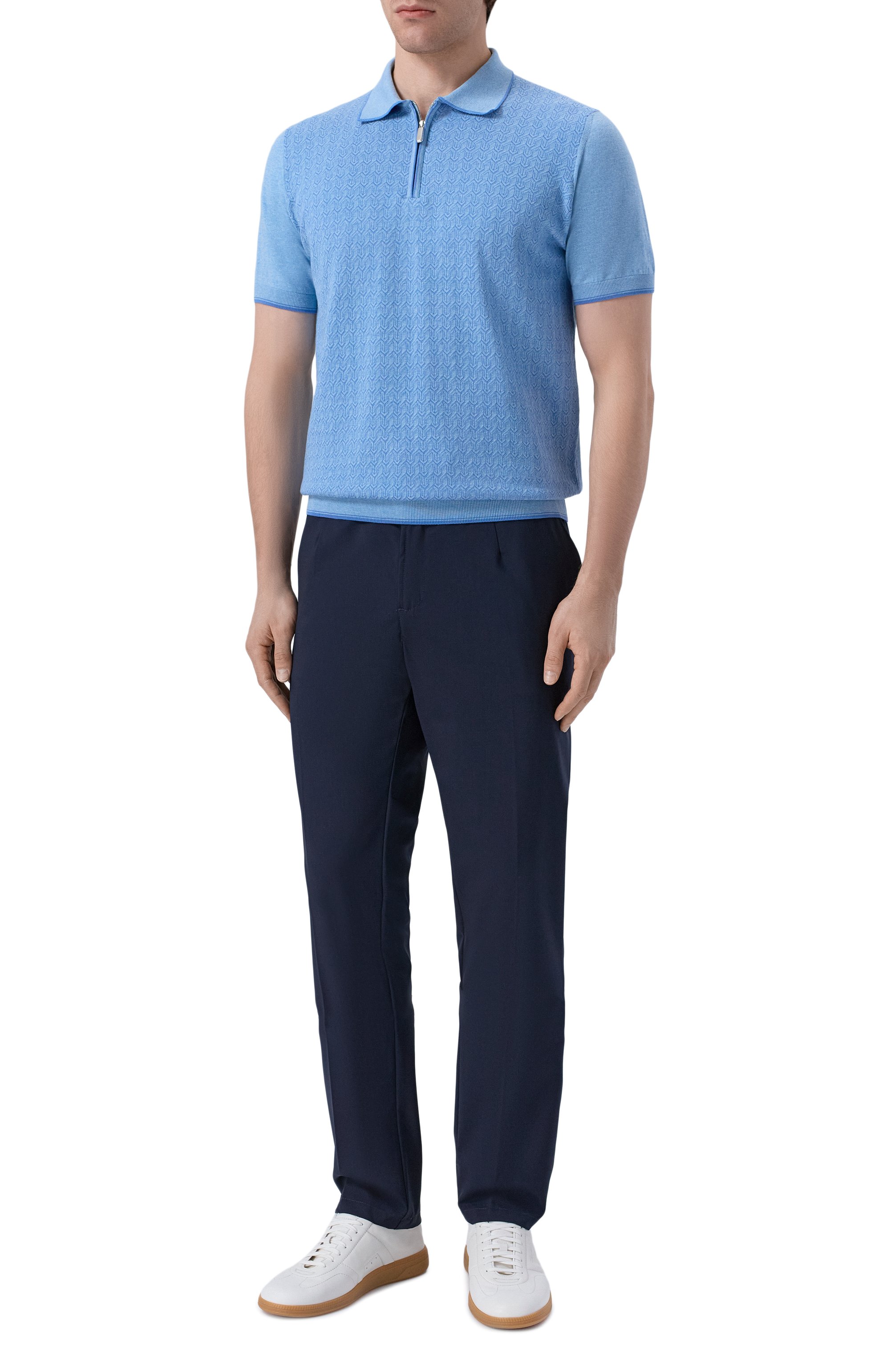 Поло из хлопка и шелка ANDREA CAMPAGNA, арт. SU26C0S280-01/C0S261, фото 2