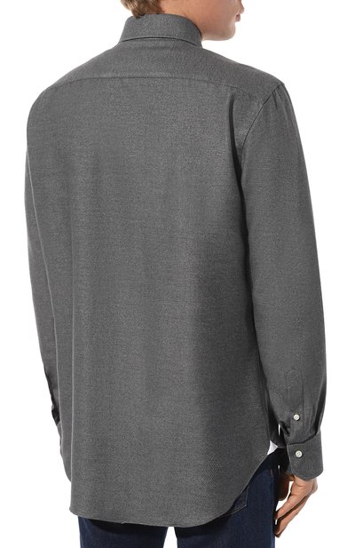 Хлопковая рубашка SARTORIO темно-серого цвета по цене 35000 руб., арт. SCC/SH413003, фото 4 Хлопковая рубашка SARTORIO, арт. SCC/SH413003, фото 4