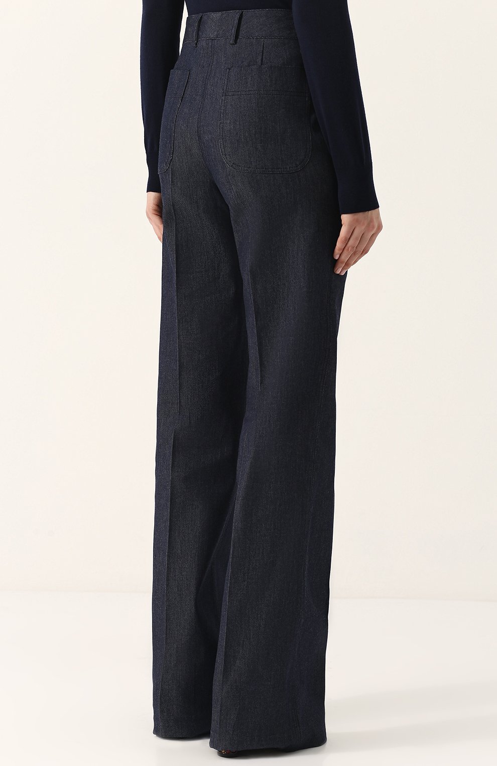 Однотонные джинсы прямого кроя со стрелками BOTTEGA VENETA, арт. 498997/VELJ0, фото 4