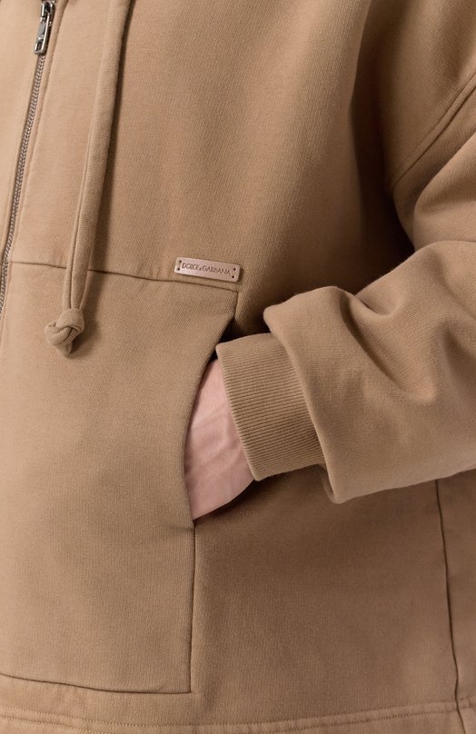 Хлопковая толстовка Dolce & Gabbana G9BVJT/G7PLA Бежевый  G9BVJT/G7PLA Фото 5