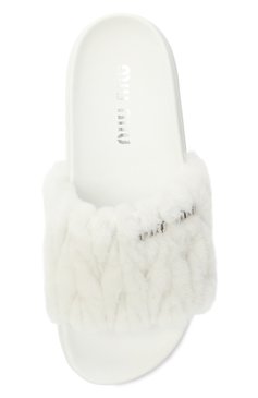 Шлепанцы из овчины MIU MIU, арт. 5XX522-2DNU-F0009, фото 4