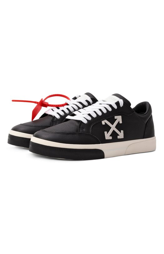 Кожаные кеды Vulcanized Off-White 0MIA293C99LEA002 Чёрный 0MIA293C99LEA002