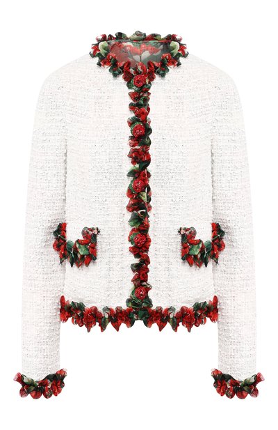 Женский жакет из смеси хлопка и шелка DOLCE & GABBANA, арт. F2800Z/FUM9I