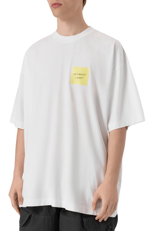 Хлопковая футболка VETEMENTS UA65TR210W/LIGHT JERSEY Белый  UA65TR210W/LIGHT JERSEY Фото 3