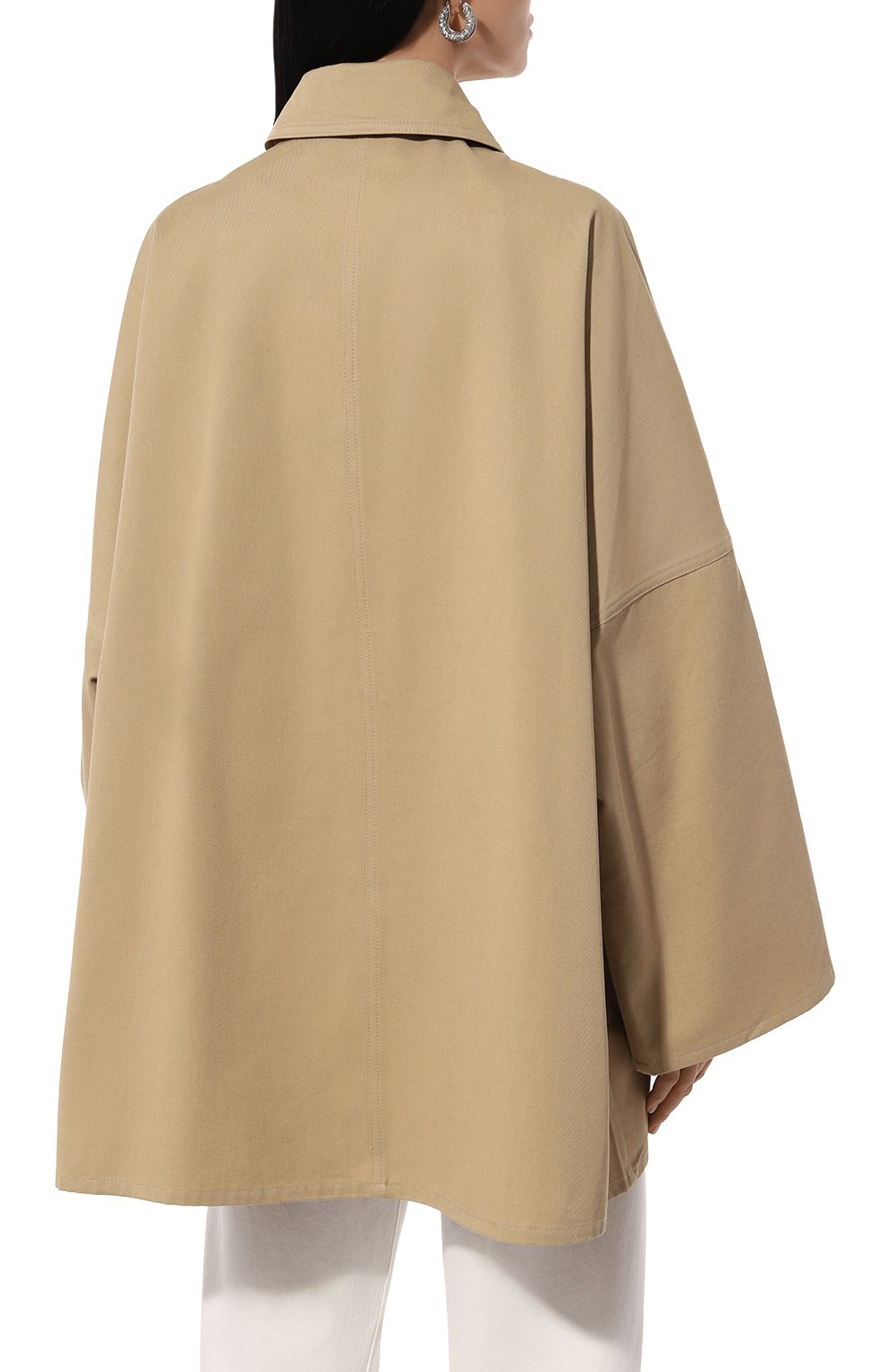 Хлопковая куртка TOTEME бежевого цвета по цене 69950 руб., арт. 241-WR01050-FB0103, фото 4 Хлопковая куртка TOTEME, арт. 241-WR01050-FB0103, фото 4