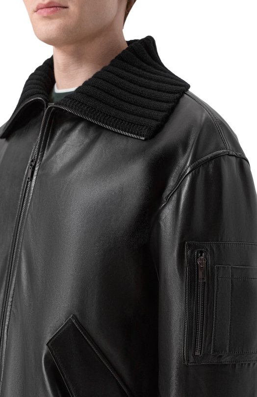 Кожаный бомбер MVST M25.1PM.0004*/PL0NGE Чёрный  M25.1PM.0004*/PL0NGE Фото 5