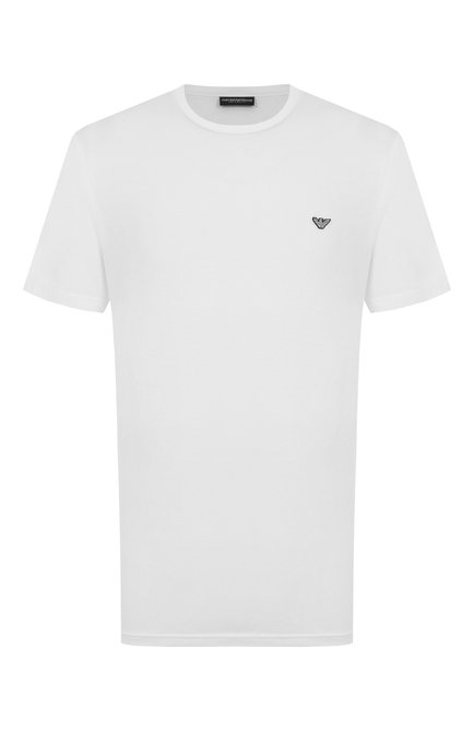 Мужская хлопковая футболка EMPORIO ARMANI белого цвета, арт. EM000574/AF12331 | Фото 1 (Автоматизация ТО: Проставлено; Длина (для топов): Стандартные; Автоматизация состава: Проставлено; Рукава: Короткие; Материал внешний: Хлопок)
