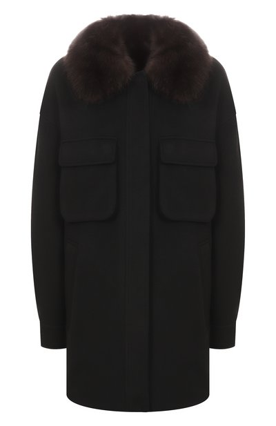 Женское пальто из шерсти и кашемира с отделкой из соболя MVST, арт. M25.1PW.0001