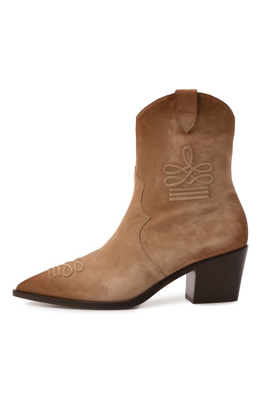 Замшевые ботильоны Santoni WT0G71985BJ2SWYU Бежевый  WT0G71985BJ2SWYU Фото 4
