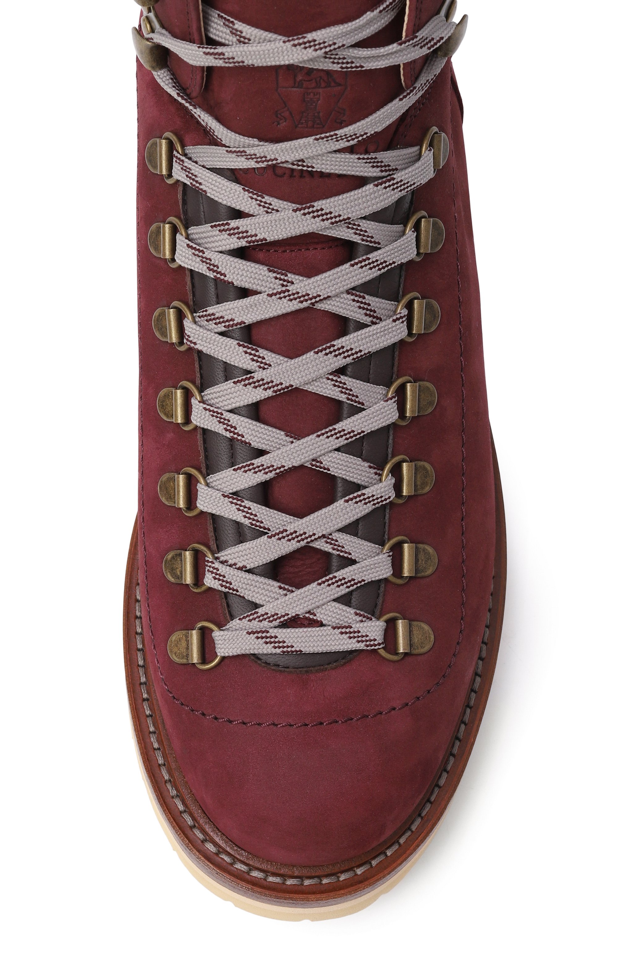 Хайкеры из нубука BRUNELLO CUCINELLI бордового цвета по цене 205500 руб., арт. MZUDHNS890, фото 6 Хайкеры из нубука BRUNELLO CUCINELLI, арт. MZUDHNS890, фото 6