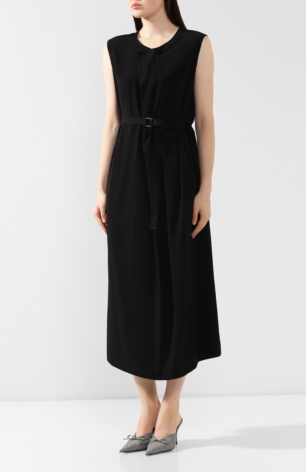 Платье с поясом YOHJI YAMAMOTO, арт. YJ-D04-500, фото 3
