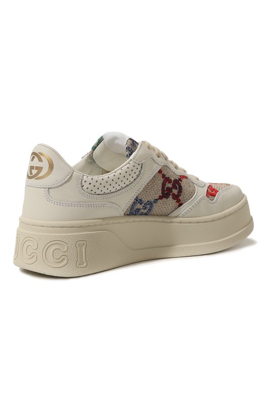 Кожаные кеды GG Gucci 670408/AABBW Белый  670408/AABBW Фото 3