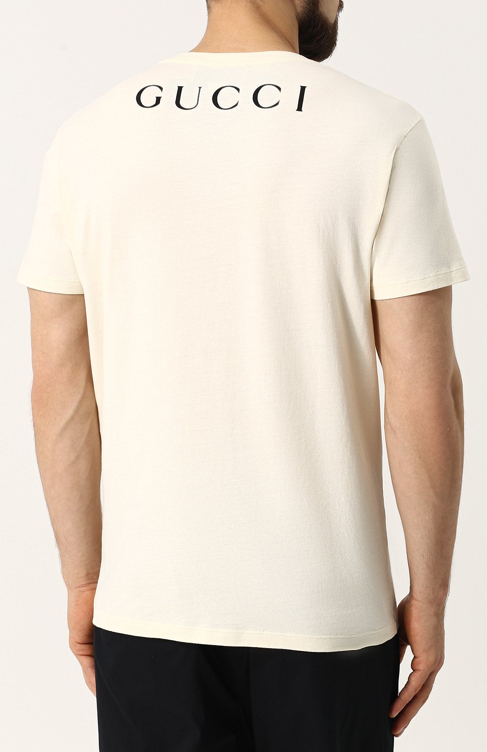 Хлопковая футболка с принтом GUCCI, арт. 493117/X3M18, фото 4