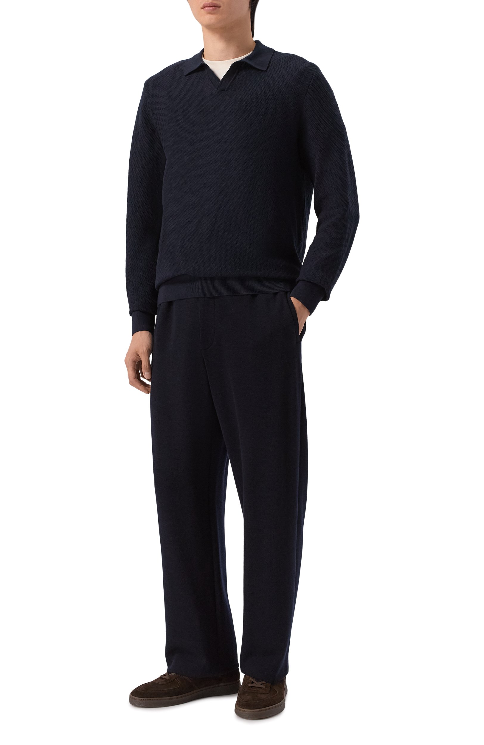 Шерстяные брюки GIORGIO ARMANI темно-синего цвета по цене 170500 руб., арт. GM004563/TE23762, фото 2 Шерстяные брюки GIORGIO ARMANI, арт. GM004563/TE23762, фото 2