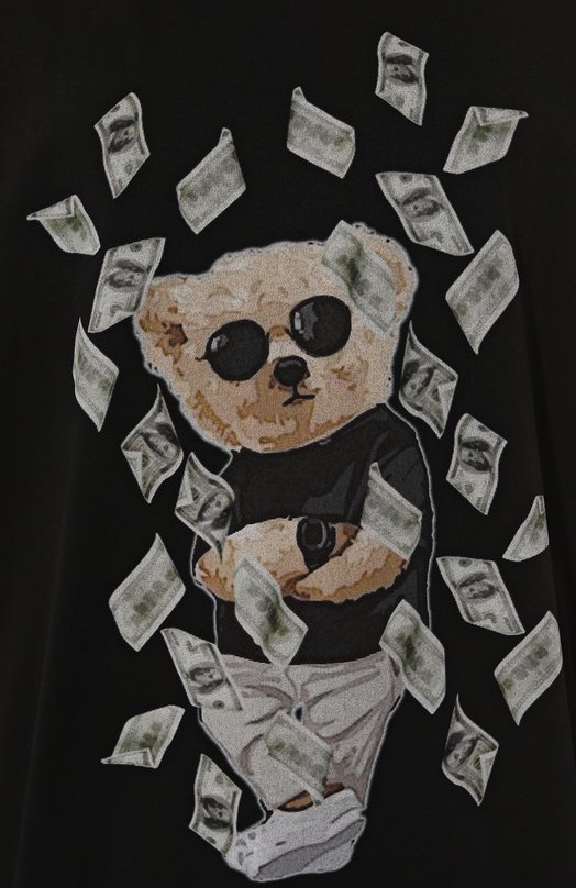 Хлопковая футболка Bisibiglio BLACK RICH TED Чёрный  BLACK RICH TED Фото 5