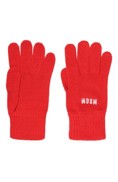 Женские перчатки MSGM красного цвета, арт. 3541MDN01/237761 | Фото 3 (Материал: Текстиль, Шерсть, Синтетический материал; Кросс-КТ: Трикотаж; Материал сплава: Проставлено; Нос: Не проставлено)