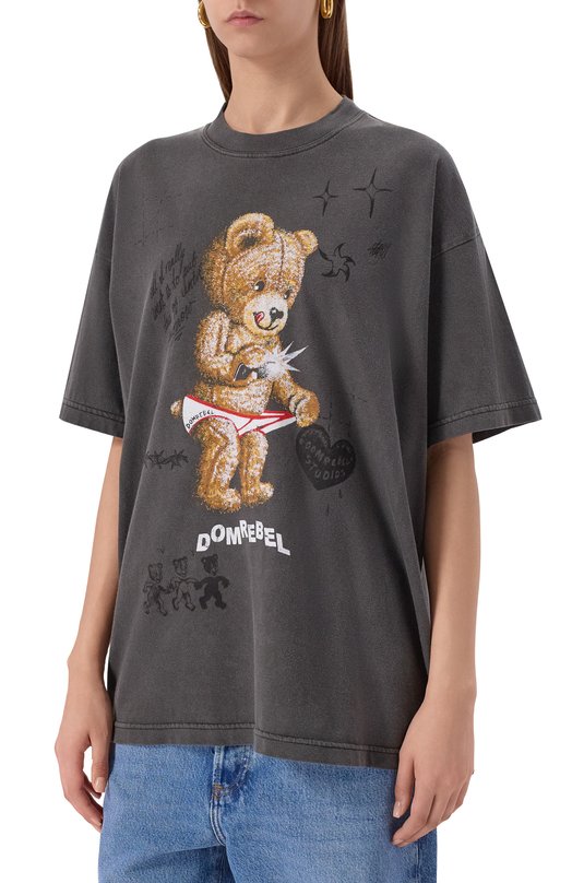Хлопковая футболка DOMREBEL SNAP SKETCH T-SHIRT Серый  SNAP SKETCH T-SHIRT Фото 3