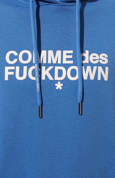 Хлопковое худи COMME DES FUCKDOWN синего цвета по цене 19950 руб., арт. CDFU2109, фото 5 Хлопковое худи COMME DES FUCKDOWN, арт. CDFU2109, фото 5