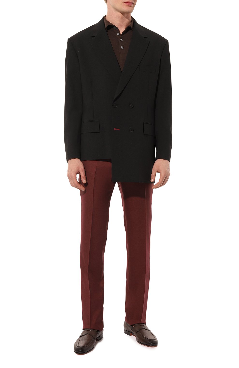 Брюки из шерсти и шелка STEFANO RICCI бордового цвета по цене 122500 руб., арт. M5T22SR7T2/WK002H, фото 2 Брюки из шерсти и шелка STEFANO RICCI, арт. M5T22SR7T2/WK002H, фото 2