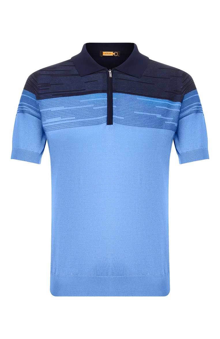 Поло из смеси шелка и хлопка ZILLI, арт. MBT-PZ112-BIC01/MC02, фото 1