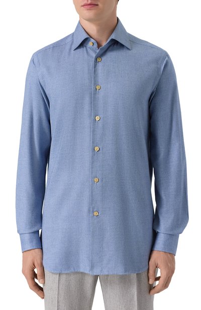 Рубашка из хлопка и лиоцелла KITON, арт. UCCH0944003, фото 3