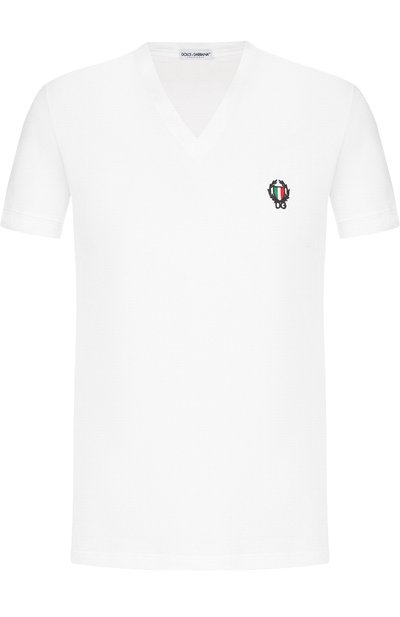 Хлопковая футболка с v-образным вырезом DOLCE & GABBANA, арт. N8A05J/00020, фото 1