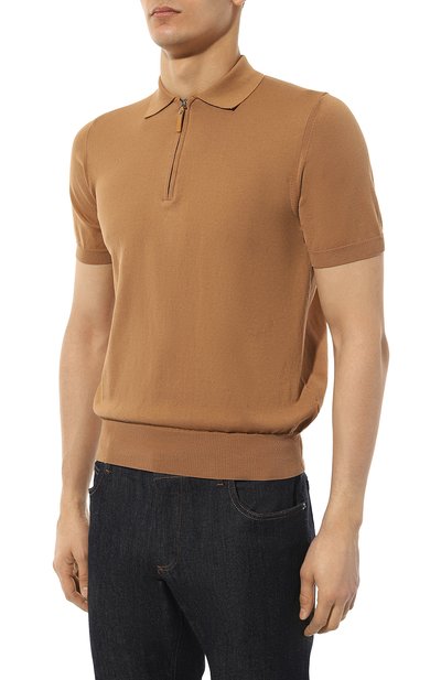 Хлопковое поло CANALI бежевого цвета по цене 39950 руб., арт. C0454/MK00145, фото 3 Хлопковое поло CANALI, арт. C0454/MK00145, фото 3