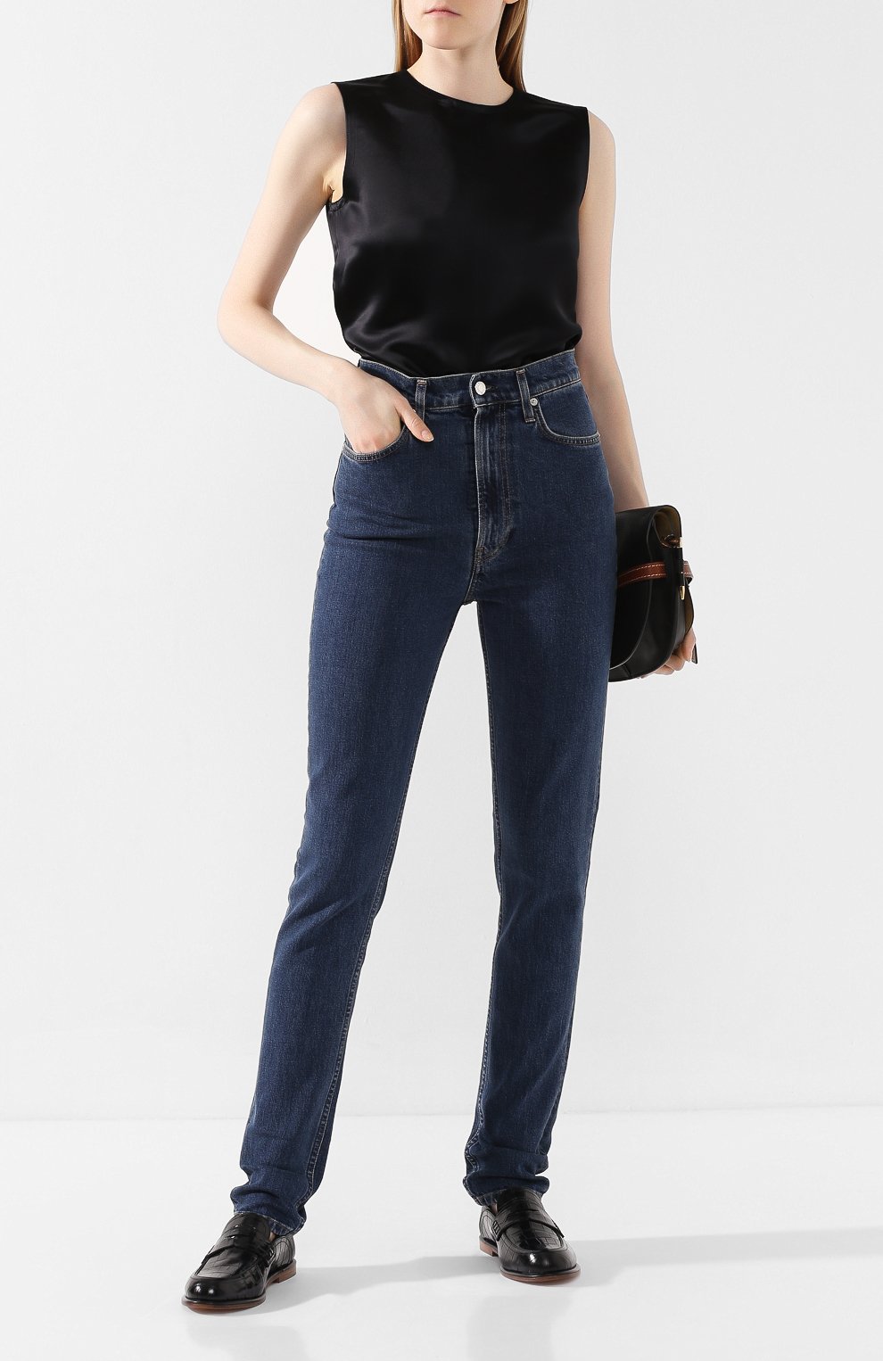 Топ из вискозы HELMUT LANG черного цвета по цене 53550 руб., арт. J06HW513, фото 2 Топ из вискозы HELMUT LANG, арт. J06HW513, фото 2