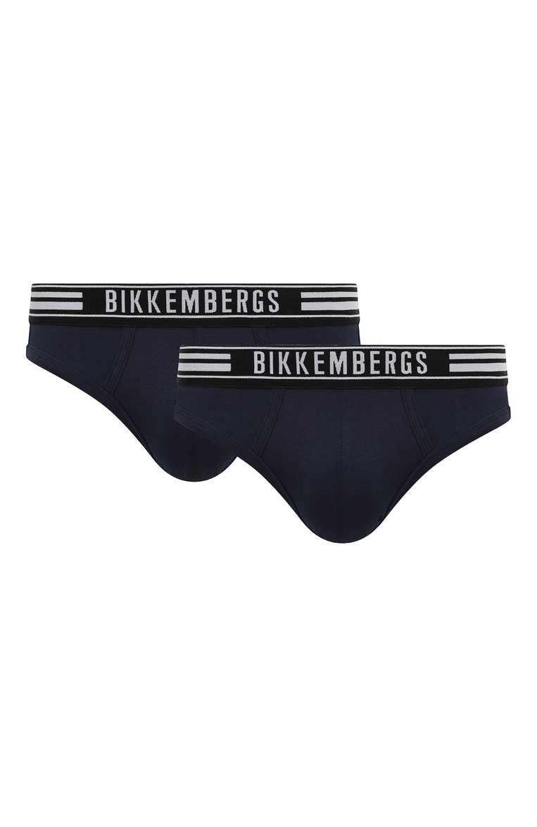 Мужские комплект из двух брифов DIRK BIKKEMBERGS темно-синего цвета, арт. BKK1USP07BI | Фото 1 (Материал сплава: Проставлено; Нос: Не проставлено; Материал внешний: Хлопок; Кросс-КТ: бельё; Мужское Кросс-КТ: Трусы; Трусы М: Брифы)