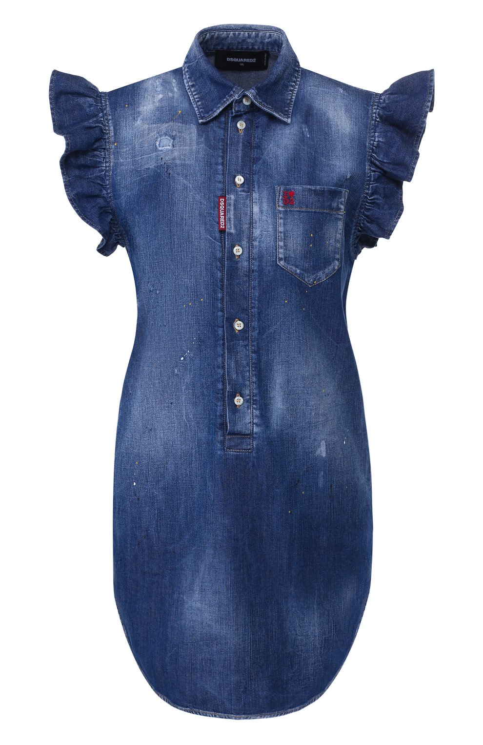 Джинсовое платье DSQUARED2 синего цвета по цене 61450 руб., арт. S75CV0223/S30341, фото 1 Джинсовое платье DSQUARED2, арт. S75CV0223/S30341, фото 1