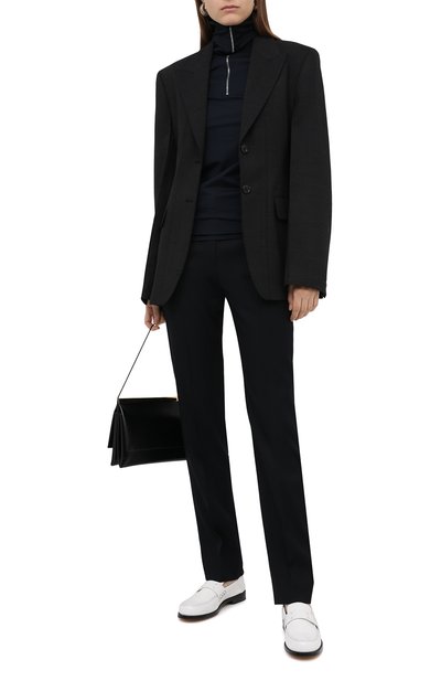 Шерстяные брюки JIL SANDER темно-синего цвета по цене 84050 руб., арт. JSWR305720-WR202500, фото 2 Шерстяные брюки JIL SANDER, арт. JSWR305720-WR202500, фото 2