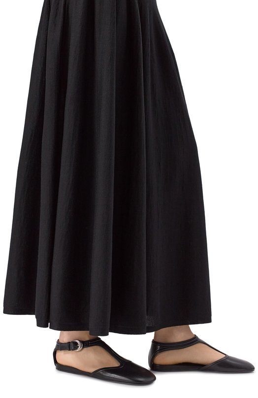 Кожаные балетки Mary Jane Jil Sander J16WP0131-P8226 Чёрный  J16WP0131-P8226 Фото 3