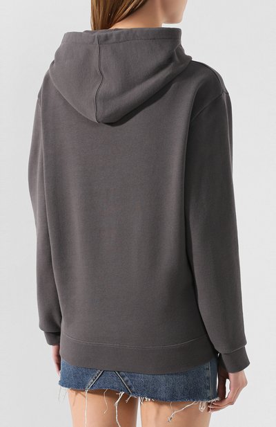 Хлопковое худи SAINT LAURENT серого цвета по цене 89600 руб., арт. 605518/YBQQ2, фото 4 Хлопковое худи SAINT LAURENT, арт. 605518/YBQQ2, фото 4