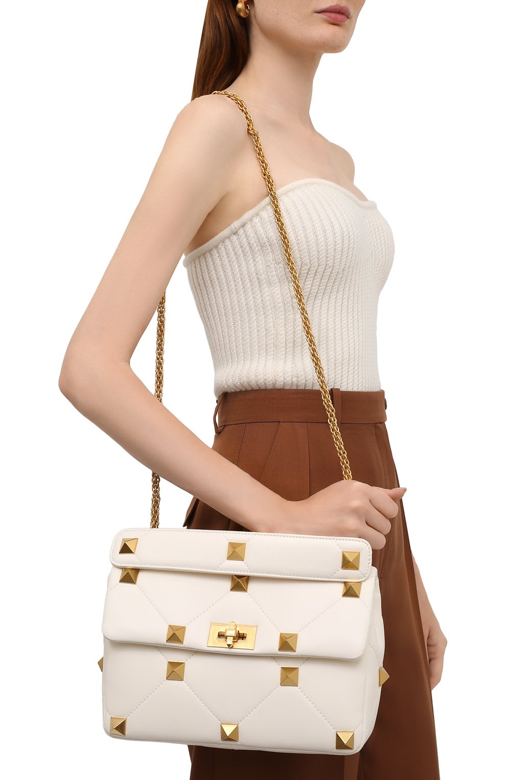 Сумка roman stud large VALENTINO белого цвета по цене 363000 руб., арт. WW2B0I60/BSF, фото 5 Сумка roman stud large VALENTINO, арт. WW2B0I60/BSF, фото 5