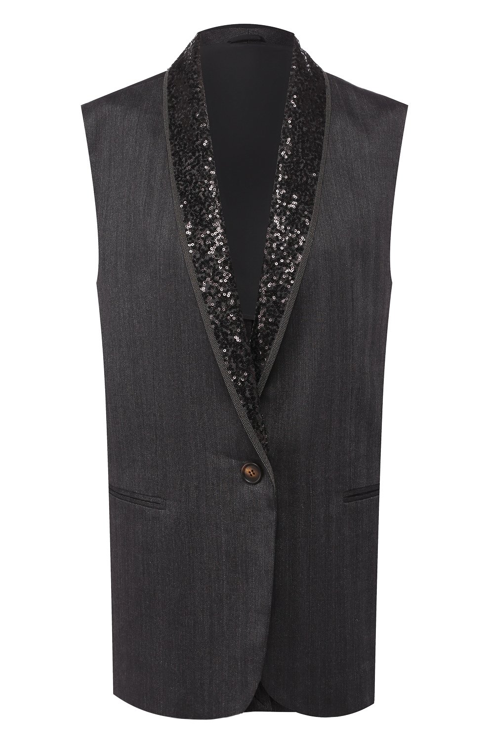 Жилет из смеси хлопка и льна BRUNELLO CUCINELLI, арт. MF5788171, фото 1