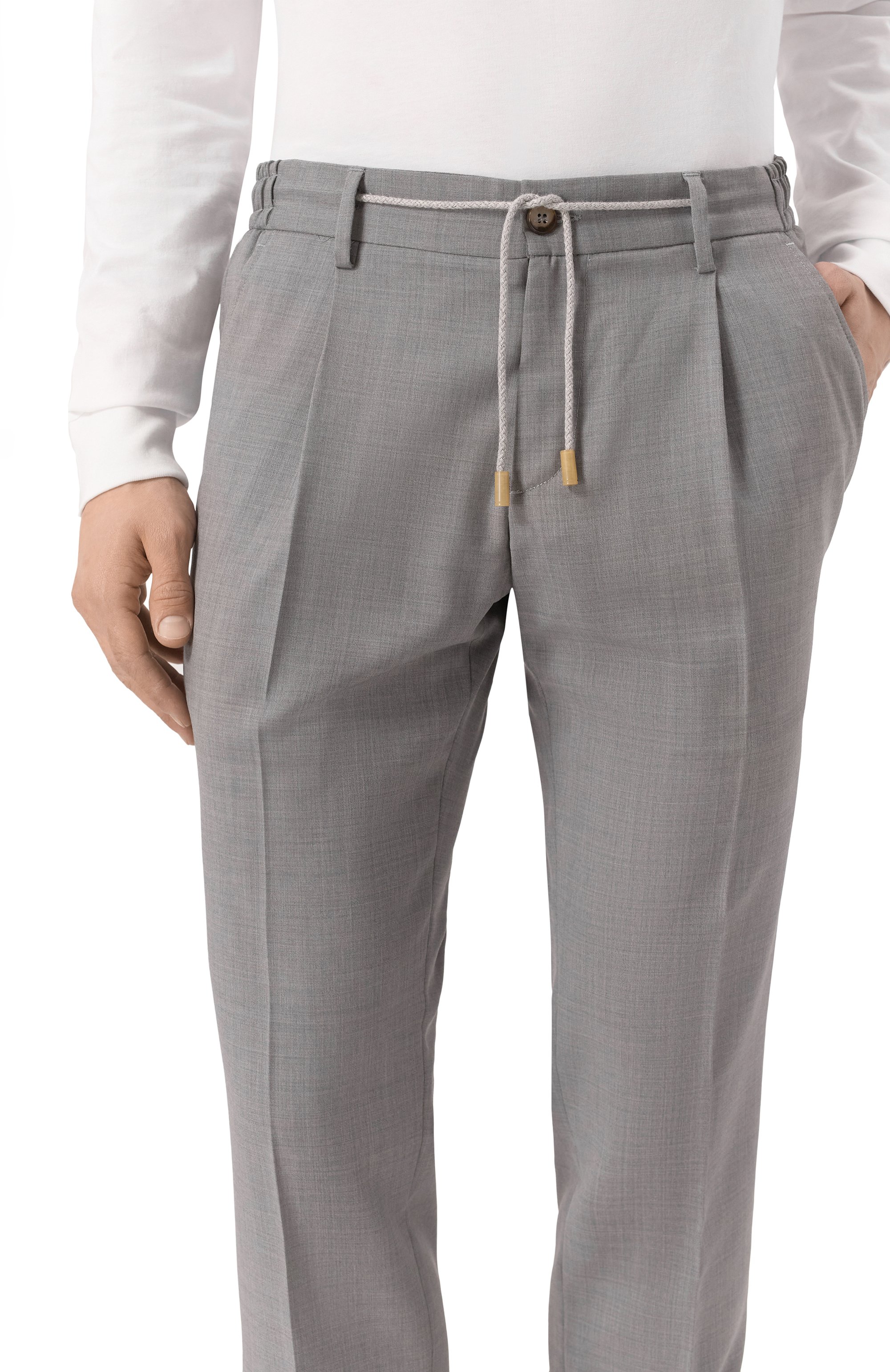 Шерстяные брюки L.B.M. 1911 серого цвета по цене 39950 руб., арт. 8446/54246, фото 5 Шерстяные брюки L.B.M. 1911, арт. 8446/54246, фото 5