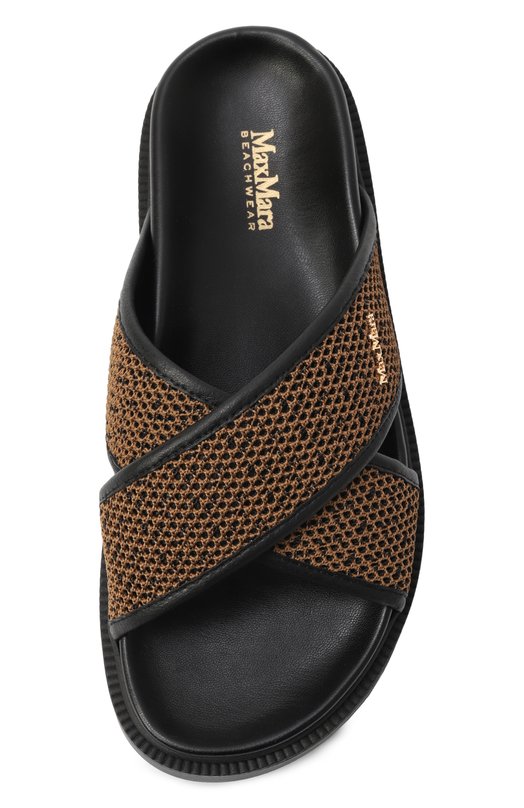 Текстильные шлепанцы Party Max Mara PARTY 2516521039 Коричневый  PARTY 2516521039 Фото 6