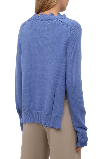 Хлопковый свитер MAISON MARGIELA голубого цвета по цене 54650 руб., арт. S51GP0218/S17663, фото 4 Хлопковый свитер MAISON MARGIELA, арт. S51GP0218/S17663, фото 4