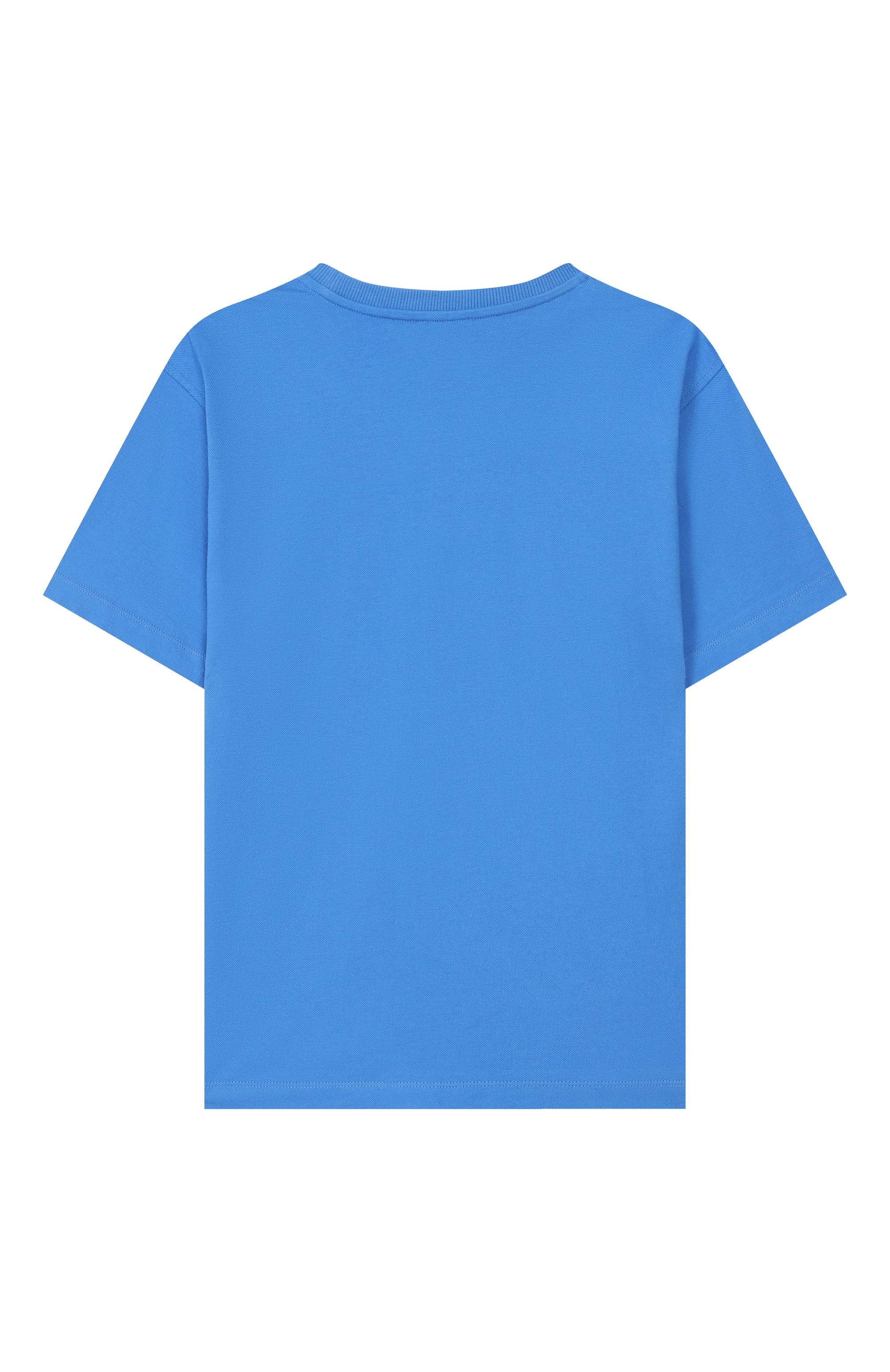 Хлопковая футболка MOSCHINO синего цвета по цене 10850 руб., арт. HYM03S/LFA07_001, фото 2 Хлопковая футболка MOSCHINO, арт. HYM03S/LFA07_001, фото 2