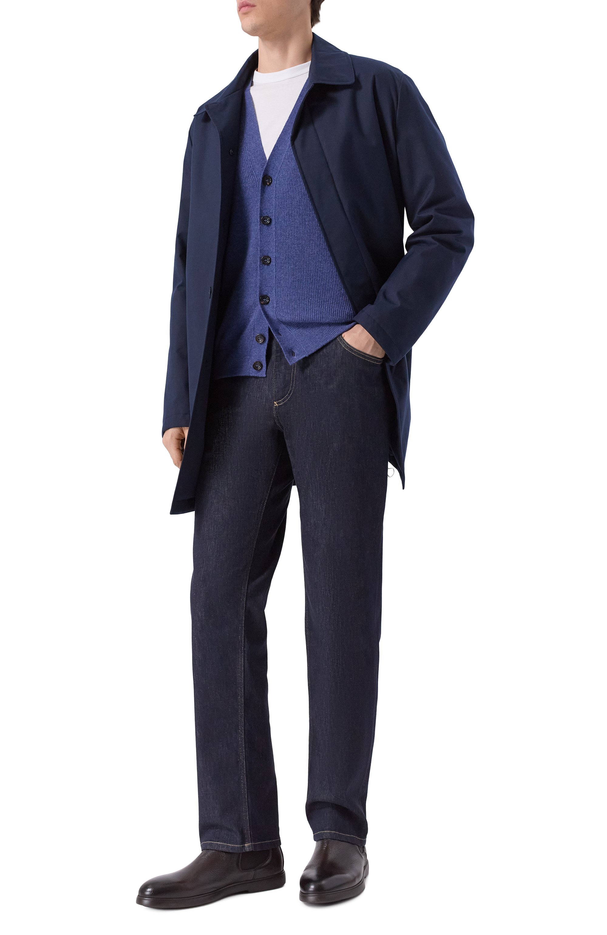 Кашемировый кардиган MVST синего цвета по цене 230500 руб., арт. M25.1PM.K009, фото 2 Кашемировый кардиган MVST, арт. M25.1PM.K009, фото 2