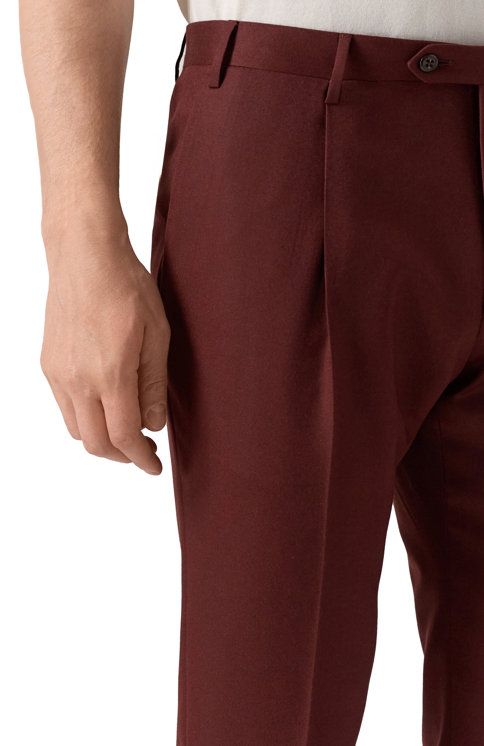 Шерстяные брюки CORNELIANI бордового цвета по цене 52050 руб., арт. 265B03-2618111, фото 5 Шерстяные брюки CORNELIANI, арт. 265B03-2618111, фото 5