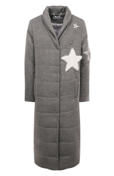 Женское пальто с отделкой из меха норки SEVEN LAB, арт. DLW-002SW grey