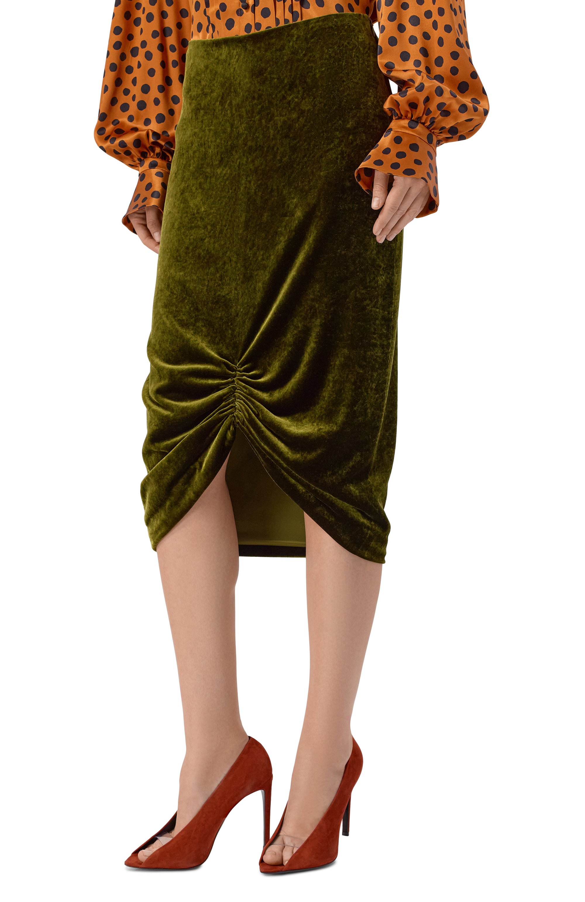 Бархатная юбка VALENTINO, арт. 8B0RAEZ5/A64, фото 3