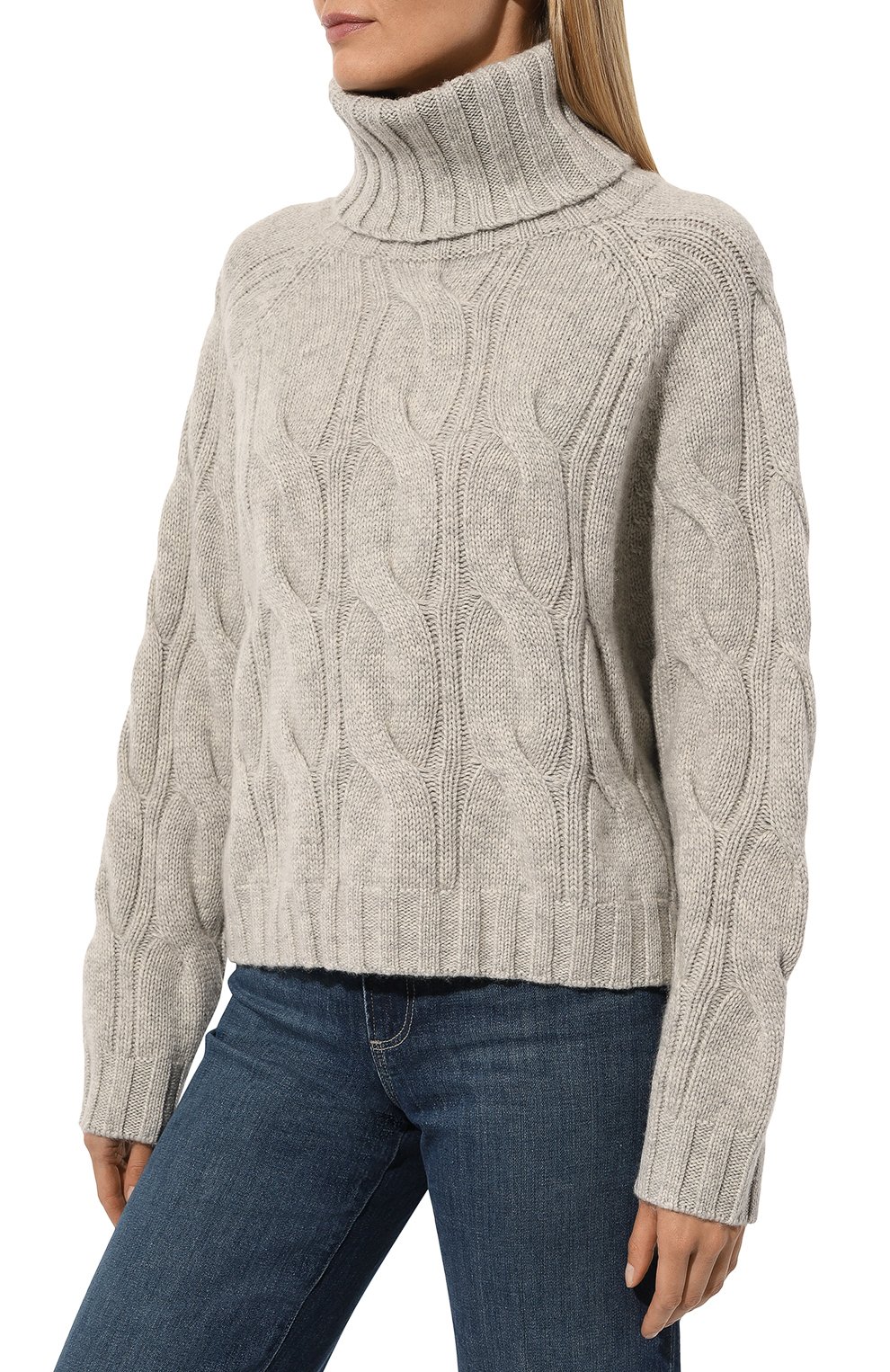 Свитер из шерсти и кашемира ALLUDE светло-серого цвета по цене 53950 руб., арт. 245/17042, фото 3 Свитер из шерсти и кашемира ALLUDE, арт. 245/17042, фото 3