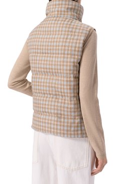 Женский двусторонний жилет KITON бежевого цвета, арт. D53628K0610E70 | Фото 8 (Материал внешний: Кашемир, Шерсть; Материал подклада: Синтетический материал; Материал сплава: Проставлено; Стили: Кэжуэл; Кросс-КТ: Пуховик)