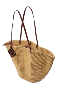 Женская сумка basket LOEWE бежевого цвета, арт. A223095X02 | Фото 5 (Сумки-технически�е: Сумки-шопперы; Материал сплава: Проставлено; Материал: Растительное волокно; Драгоценные камни: Проставлено; Размер: large)