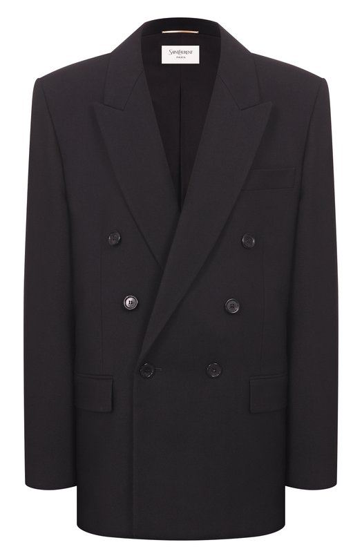 Шерстяной жакет Saint Laurent 843367/Y7B73 Чёрный 843367/Y7B73